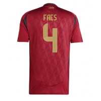 Camiseta Bélgica Wout Faes #4 Primera Equipación Eurocopa 2024 manga corta